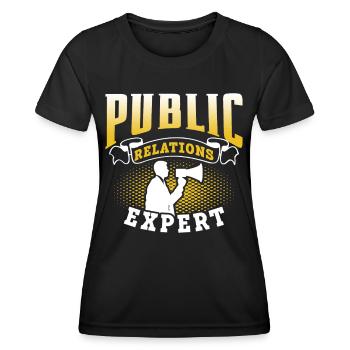 Public Relations Experte Job Beruf PR - Frauen Funktions-T-Shirt - Schwarz - Vorne - AI Model Female 172 light (172cm)