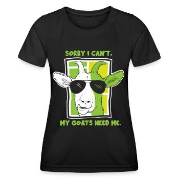 Malheureusement, mes chèvres n’ont pas besoin de moi animal - T-shirt sport Femme - noir - Devant - AI Model Female 172 light (172cm)