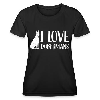 J’adore Dobermans Doberman Doberman chiens - T-shirt sport Femme - noir - Devant - AI Model Female 172 light (172cm)