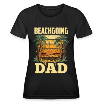 Visite de la plage Father Beach plage plage vacances plage plage - T-shirt sport Femme - noir - Devant - AI Model Female 172 light (172cm)