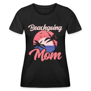 Beach visit Mother Beach Beach Beach holiday - Women's Functional T-Shirt - black - Front - AI Model Female 172 light (172cm)