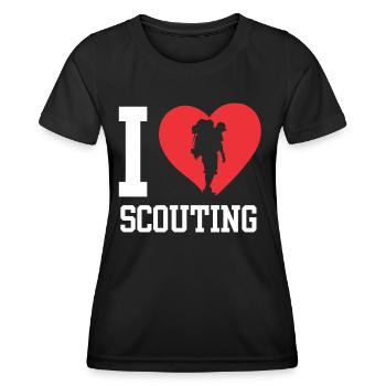 J’aime le camp de clan scout scout des scouts - T-shirt sport Femme - noir - Devant - AI Model Female 172 light (172cm)