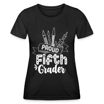 Proud Fifth Grader School 5th Grade Fifth - T-shirt sport Femme - noir - Devant - AI Model Female 172 light (172cm)