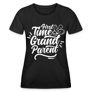 Zum Ersten Mal Großeltern Süß Schwanger Erstes Mal - Frauen Funktions-T-Shirt - Schwarz - Vorne - AI Model Female 172 light (172cm)