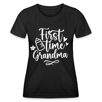 Das Erste Mal Oma Erstes Mal Großeltern Süß - Frauen Funktions-T-Shirt - Schwarz - Vorne - AI Model Female 172 light (172cm)