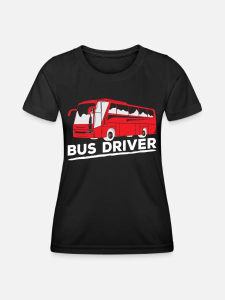 Busfahrer Reisebus Busfahren - Frauen Funktions-T-Shirt - Schwarz