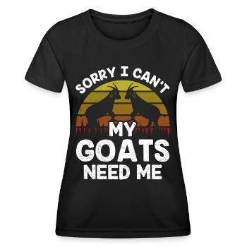 Malheureusement, mes chèvres n’ont pas besoin de moi animal - T-shirt sport Femme - noir - Devant - AI Model Female 172 light (172cm)