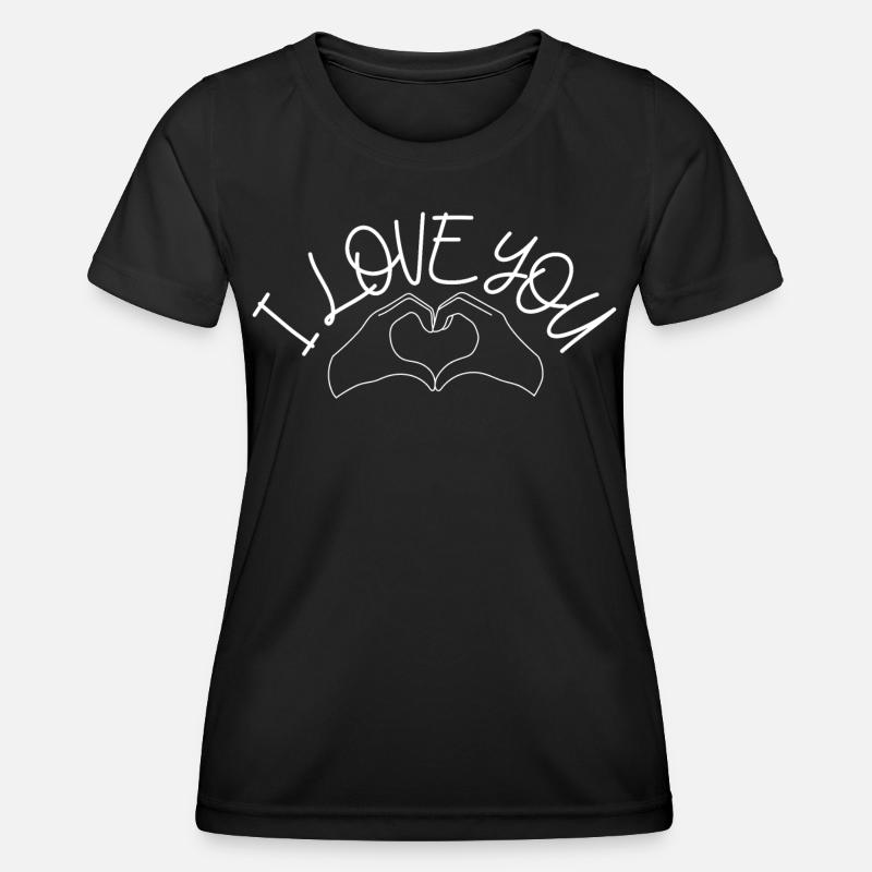 I love you - Women's Functional T-Shirt - black