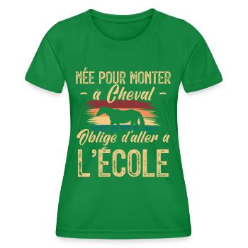 amoureuse des chevaux - cadeau cavalière . Cheval. - T-shirt sport Femme - vert - Devant - AI Model Female 172 dark (172cm)
