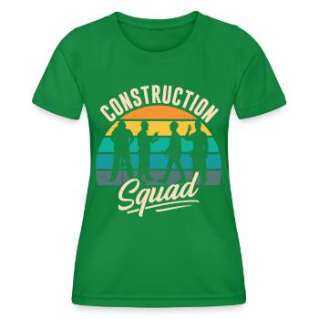 Bautrupp Bau Baustelle Bauarbeiter Team Teamwork - Frauen Funktions-T-Shirt - Kelly Green - Vorne - AI Model Female 172 dark (172cm)