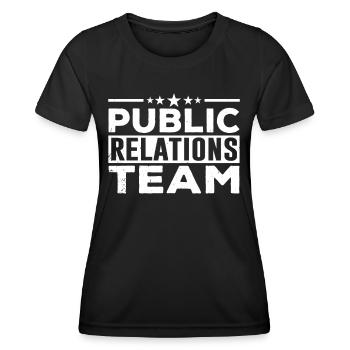 Team Public Relations PR Öffentlichkeitsarbeit - Frauen Funktions-T-Shirt - Schwarz - Vorne - AI Model Female 172 light (172cm)