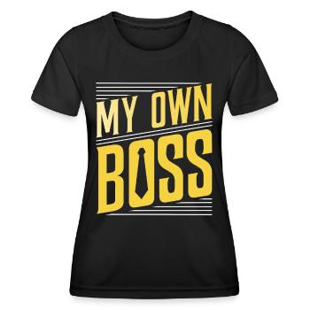 Mon propre patron freelance indépendant - T-shirt sport Femme - noir - Devant - AI Model Female 172 light (172cm)
