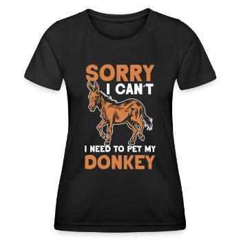 Ne puis-je pas avoir à caresser mon âne - T-shirt sport Femme - noir - Devant - AI Model Female 172 light (172cm)