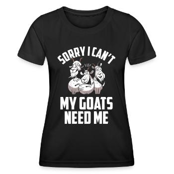 Malheureusement, mes chèvres n’ont pas besoin de moi animal - T-shirt sport Femme - noir - Devant - AI Model Female 172 light (172cm)