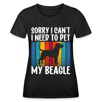 Kann Nicht Ich Muss Meinen Beagle Streicheln Hund - Frauen Funktions-T-Shirt - Schwarz - Vorne - AI Model Female 172 light (172cm)