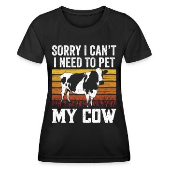 Ne puis-je pas avoir à caresser mes vaches - T-shirt sport Femme - noir - Devant - AI Model Female 172 light (172cm)