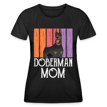 Doberman Mama Girls Dogs Dobermans Doberman - Women's Functional T-Shirt - black - Front - AI Model Female 172 light (172cm)