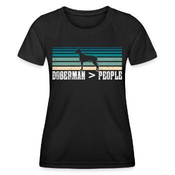 Doberman > humains Dobermans Doberman chiens - T-shirt sport Femme - noir - Devant - AI Model Female 172 light (172cm)