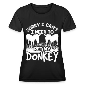 Kann Nicht Ich Muss Meinen Esel Streicheln Tier - Frauen Funktions-T-Shirt - Schwarz - Vorne - AI Model Female 172 light (172cm)