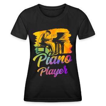 Piano player Piano musician Piano - Women's Functional T-Shirt - black - Front - AI Model Female 172 light (172cm)
