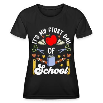 C’est mon premier jour d’école School Start School - T-shirt sport Femme - noir - Devant - AI Model Female 172 light (172cm)
