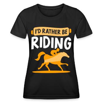 Ich Würde Lieber Reiten Pferd Reiterhof Reiter - Frauen Funktions-T-Shirt - Schwarz - Vorne - AI Model Female 172 light (172cm)