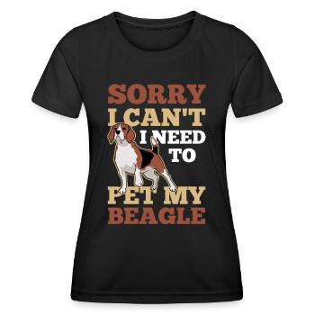 Kann Nicht Ich Muss Meinen Beagle Streicheln Hund - Frauen Funktions-T-Shirt - Schwarz - Vorne - AI Model Female 172 light (172cm)