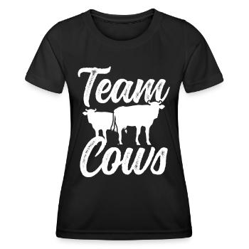 Équipe Vaches Animaux Vache Vache laitière Ferme - T-shirt sport Femme - noir - Devant - AI Model Female 172 light (172cm)