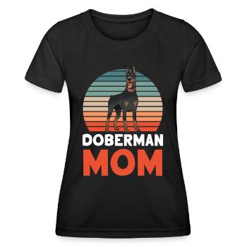 Doberman Maman Doberman Chiens Dobermans - T-shirt sport Femme - noir - Devant - AI Model Female 172 light (172cm)