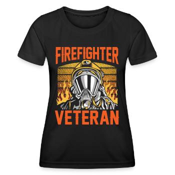 Pompier vétéran Retraite Brigade de pompiers à la retraite - T-shirt sport Femme - noir - Devant - AI Model Female 172 light (172cm)