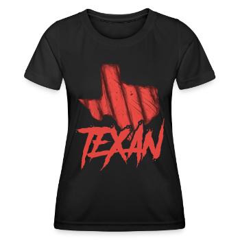 Texan Texas Pride Dictons Texan - T-shirt sport Femme - noir - Devant - AI Model Female 172 light (172cm)