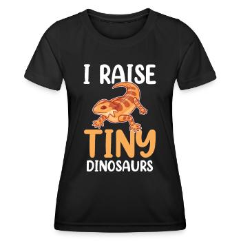 Ich Ziehe Winzige Dinosaurier Auf Bearded Dragon - Frauen Funktions-T-Shirt - Schwarz - Vorne - AI Model Female 172 light (172cm)
