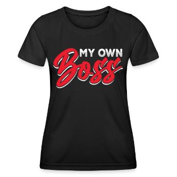 Mon propre patron Indépendant Freelance - T-shirt sport Femme - noir - Devant - AI Model Female 172 light (172cm)