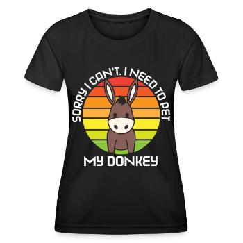 Kann Nicht Ich Muss Meinen Esel Streicheln Tier - Frauen Funktions-T-Shirt - Schwarz - Vorne - AI Model Female 172 light (172cm)
