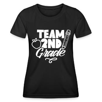 Équipe Deuxième classe Enseignant d’école de deuxième année - T-shirt sport Femme - noir - Devant - AI Model Female 172 light (172cm)