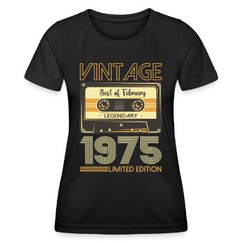 Février né 1975 48ème anniversaire cadeau homme - T-shirt sport Femme - noir - Devant - AI Model Female 172 light (172cm)