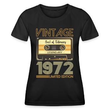 Février né 1972 51ème anniversaire cadeau homme - T-shirt sport Femme - noir - Devant - AI Model Female 172 light (172cm)