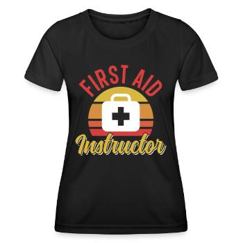 First Aid Instructor Trainer Course Teacher - Women's Functional T-Shirt - black - Front - AI Model Female 172 light (172cm)