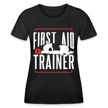 Erste Hilfe Ausbilder Kurs Sofortmaßnahmen Lehrer - Frauen Funktions-T-Shirt - Schwarz - Vorne - AI Model Female 172 light (172cm)