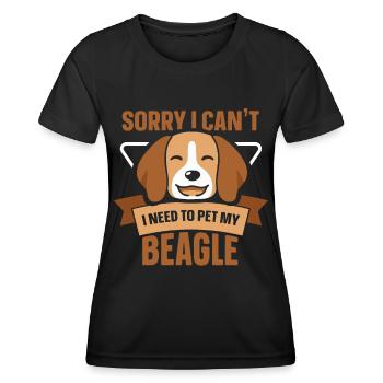 Kann Nicht Ich Muss Meinen Beagle Streicheln Hund - Frauen Funktions-T-Shirt - Schwarz - Vorne - AI Model Female 172 light (172cm)