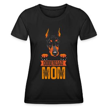 Doberman Mama Chiens Doberman Doberman - T-shirt sport Femme - noir - Devant - AI Model Female 172 light (172cm)