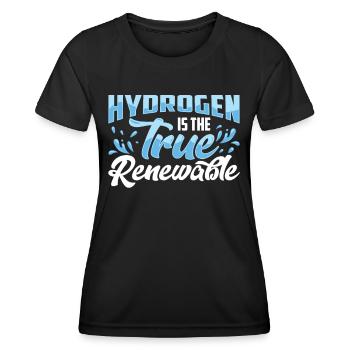 Hydrogen is the true renewable energy - Women's Functional T-Shirt - black - Front - AI Model Female 172 light (172cm)