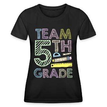 Équipe 5 Grade Fifth Fifth Grader School - T-shirt sport Femme - noir - Devant - AI Model Female 172 light (172cm)