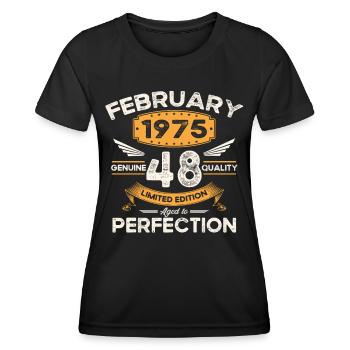 Né 1975 Vintage 48ème anniversaire rétro - T-shirt sport Femme - noir - Devant - AI Model Female 172 light (172cm)