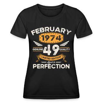 Né en 1974 Vintage 49ème anniversaire rétro - T-shirt sport Femme - noir - Devant - AI Model Female 172 light (172cm)