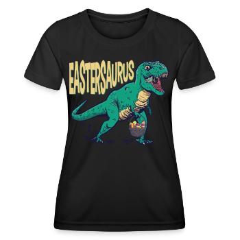 Eastersaurus Ostern T-Rex Dinosaurier Osterhase - Frauen Funktions-T-Shirt - Schwarz - Vorne - AI Model Female 172 light (172cm)
