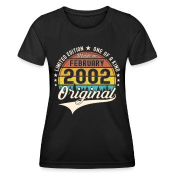 Original February Year 2002 21st birthday Man - Women's Functional T-Shirt - black - Front - AI Model Female 172 light (172cm)