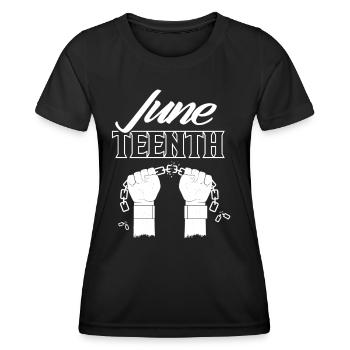 Juneteenth Black African American Afrika 1865 - Frauen Funktions-T-Shirt - Schwarz - Vorne - AI Model Female 172 light (172cm)