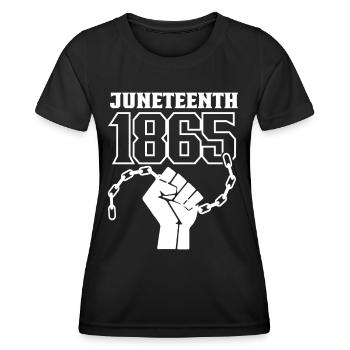 Juneteenth 1865 Afrika African American Black - Frauen Funktions-T-Shirt - Schwarz - Vorne - AI Model Female 172 light (172cm)