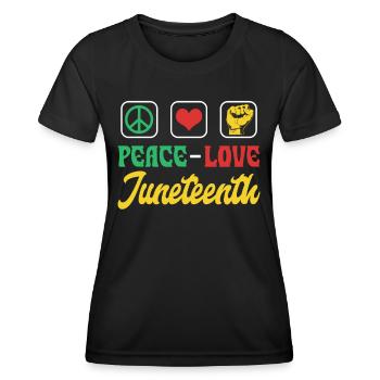 Frieden Liebe Juneteenth African American Black - Frauen Funktions-T-Shirt - Schwarz - Vorne - AI Model Female 172 light (172cm)